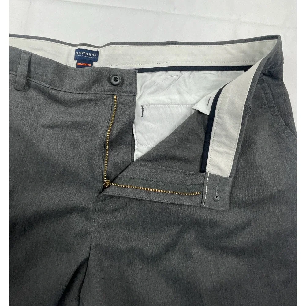Dockers Easy Khaki Mens 42x30 Straight Fit Stretch Charcoal Gray Pants New